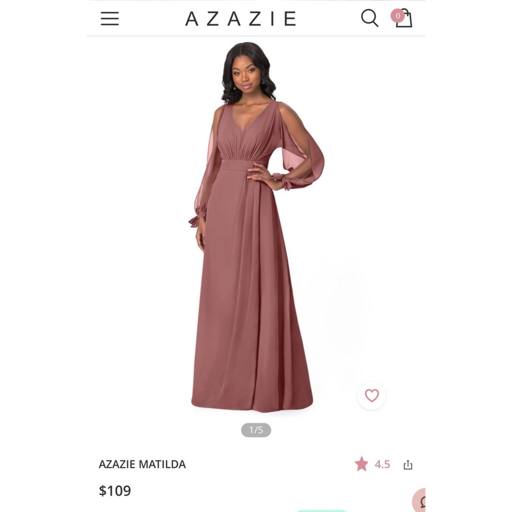 Azazie Bridesmaid dress- Color Desert Rose